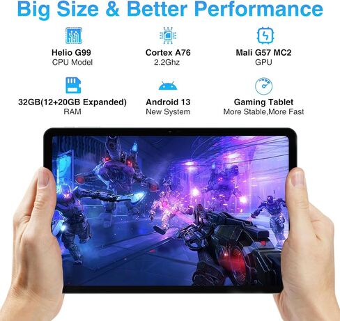 DOOGEE 11 Inch Tablet T30 Ultra, Helio G99 Octa Core, 32GB RAM + 256GB ROM Expand 2TB, 8580mAh Battery,16MP + 8MP Camera, Hi-Res & TUV Certification Android Pad (Blue)… in Saudi Arabia