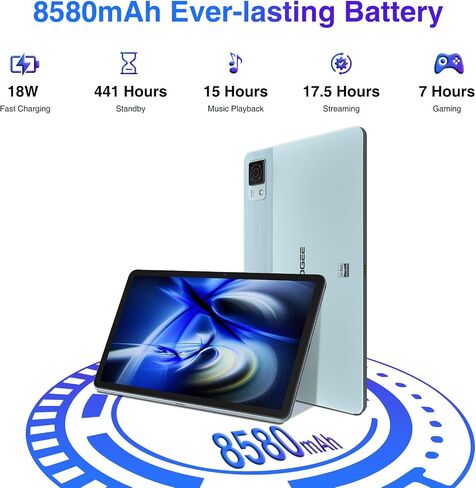 DOOGEE 11 Inch Tablet T30 Ultra, Helio G99 Octa Core, 32GB RAM + 256GB ROM Expand 2TB, 8580mAh Battery,16MP + 8MP Camera, Hi-Res & TUV Certification Android Pad (Blue)… in Saudi Arabia