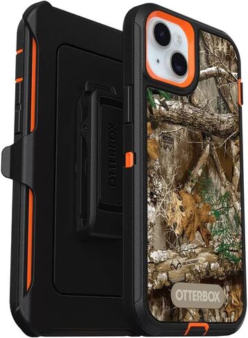 OtterBox iPhone 15 Plus & iPhone 14 Plus (Only) - Defender Series Case - Realtree Blaze Edge (Camo) - Rugged & Durable - with Port Protection - Holster Clip Includes - Microbial Defense Protection in Saudi Arabia