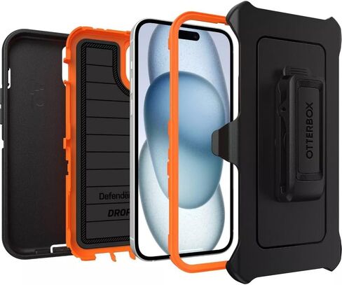 OtterBox iPhone 15 Plus & iPhone 14 Plus (Only) - Defender Series Case - Realtree Blaze Edge (Camo) - Rugged & Durable - with Port Protection - Holster Clip Includes - Microbial Defense Protection in Saudi Arabia