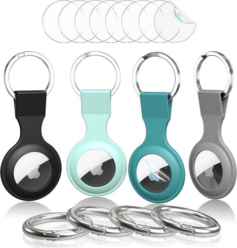 for 4 Pack Waterproof AirTag Keychain Holder, Lock Design AirTag Holder Compatible with Apple Air Tags, Anti-Theft Anti-Lost AirTag Case in Saudi Arabia