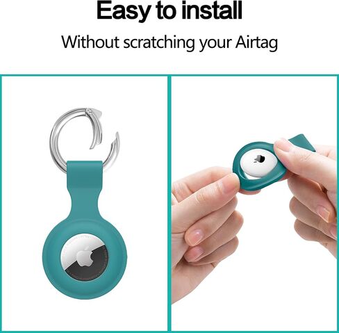 for 4 Pack Waterproof AirTag Keychain Holder, Lock Design AirTag Holder Compatible with Apple Air Tags, Anti-Theft Anti-Lost AirTag Case in Saudi Arabia