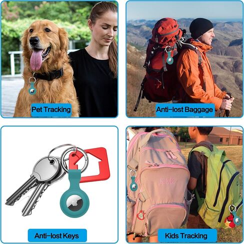 for 4 Pack Waterproof AirTag Keychain Holder, Lock Design AirTag Holder Compatible with Apple Air Tags, Anti-Theft Anti-Lost AirTag Case in Saudi Arabia