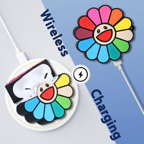 Besoar لـ AirPods Pro 2019/Pro 2 Gen 2022 حافظة كارتونية لطيفة من السيليكون Kawaii لأجهزة Apple AirPod Air Pods Pro تصميم غطاء رائع فريد من نوعه وممتع ومضحك وناعم للفتيات والأولاد (زهور لونية) in Kuwait