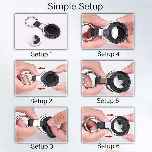 حامل Airtag من الجلد الطبيعي مصمم لسلاسل مفاتيح Apple Airtags. تصميم مضغوط مع حلقات مفاتيح لمزيد من الراحة والغلاف الواقي لـ Airtag. (أسود in Saudi Arabia
