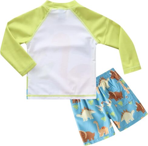 مجموعة ملابس السباحة للأطفال الصغار من Rash Guard بأكمام طويلة للأطفال الصغار من قطعتين مع سروال سباحة in Kuwait