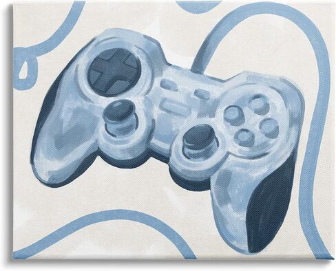 Stupell Industries Blue Video Game Controller Soft Vintage Design, Designed by Daphne Polselli Canvas Wall Art, 40 x 30 in Saudi Arabia
