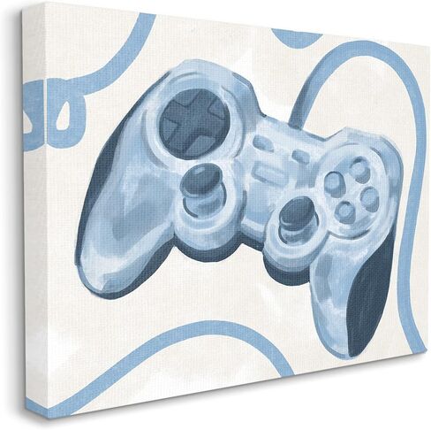 Stupell Industries Blue Video Game Controller Soft Vintage Design, Designed by Daphne Polselli Canvas Wall Art, 40 x 30 in Saudi Arabia