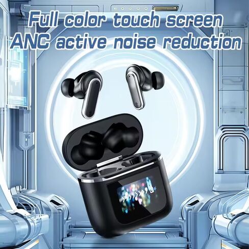 ANC earbuds with screen controlled- Advanced Noise-Canceling Bluetooth in-Ear Headphones with Smart Case and Type-C Fast Charging in Saudi Arabia