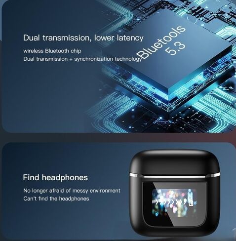 ANC earbuds with screen controlled- Advanced Noise-Canceling Bluetooth in-Ear Headphones with Smart Case and Type-C Fast Charging in Saudi Arabia