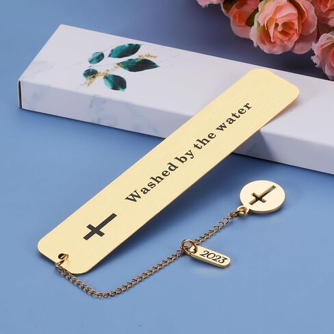 Baptism Gifts for Girl Boys Bookmark Gift for First Communion Christening Gifts for Godchild Baby Girl Boy Adult Baptism Gifts for Women Men Friends Catholic Gifts Religious Bookmarks Golden Bookmark in Saudi Arabia
