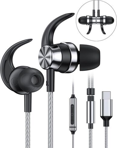 سماعات رأس USB C لأجهزة Samsung S23 S24 S22 S21 S20 A53 A54، سماعات أذن USB من النوع C هاي فاي ستيريو داخل الأذن سماعات أذن سلكية USB C مع ميكروفون للتحكم في مستوى الصوت لجهاز iPad Pro iPhone 15 Pro Pixel 8 7 6A OnePlus 10 in Kuwait