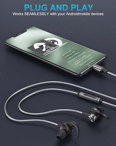 سماعات رأس USB C لأجهزة Samsung S23 S24 S22 S21 S20 A53 A54، سماعات أذن USB من النوع C هاي فاي ستيريو داخل الأذن سماعات أذن سلكية USB C مع ميكروفون للتحكم في مستوى الصوت لجهاز iPad Pro iPhone 15 Pro Pixel 8 7 6A OnePlus 10 in Kuwait