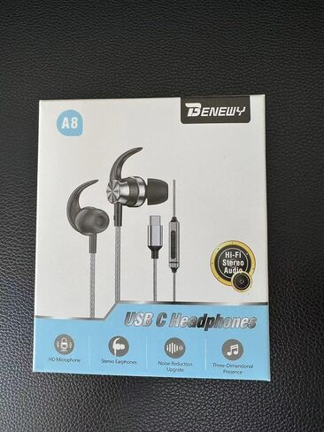 سماعات رأس USB C لأجهزة Samsung S23 S24 S22 S21 S20 A53 A54، سماعات أذن USB من النوع C هاي فاي ستيريو داخل الأذن سماعات أذن سلكية USB C مع ميكروفون للتحكم في مستوى الصوت لجهاز iPad Pro iPhone 15 Pro Pixel 8 7 6A OnePlus 10 in Kuwait