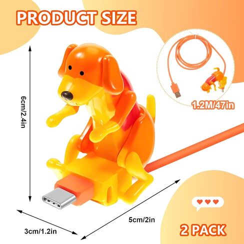كابل شحن للكلاب، كابل USB للهواتف الذكية، شاحن USB لنقل البيانات، كابل صغير للكلاب لشحن USB للهواتف المحمولة، متوافق فقط مع النوع c (لطيف، نمط سبوت، برتقالي، أبيض) in Kuwait