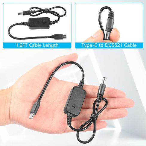 CERRXIAN 1.6FT USB C to DC PD Adapter Cable with 10 Connecor Tips,Type-C to DC Power Cable Output Adjustable Voltage 5V-9V-12V-15V-20V PD Fast Charging Cable in Saudi Arabia