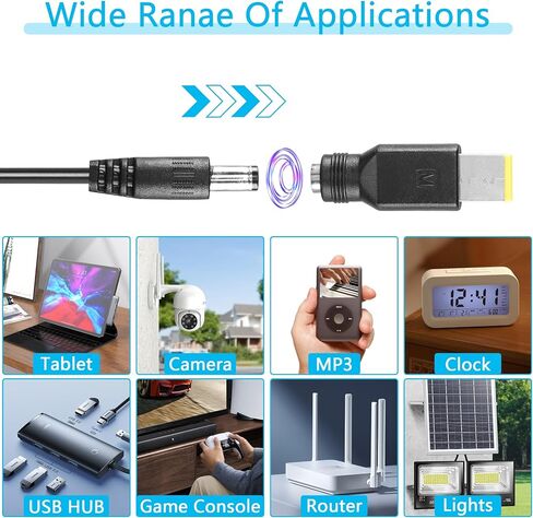 CERRXIAN 1.6FT USB C to DC PD Adapter Cable with 10 Connecor Tips,Type-C to DC Power Cable Output Adjustable Voltage 5V-9V-12V-15V-20V PD Fast Charging Cable in Saudi Arabia