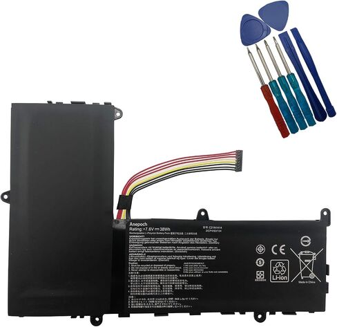 بطارية كمبيوتر محمول C21N1414 متوافقة مع سلسلة Asus EeeBook X205T X205TA X205 (X205TA-02) X205TA-BING-FD015B X205TA3735 F205TA F205TA-1A F205TA-1B C21PQ91 CKSE321D1 7.6 فولت 38 وات 4840 مللي أمبير في الساعة in Saudi Arabia