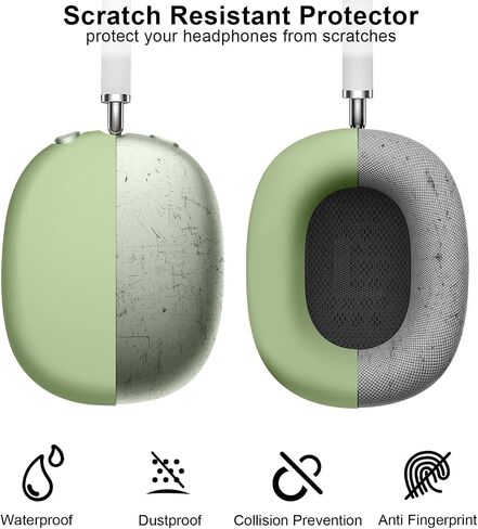 Silicone Case Cover for AirPods Max, Ear Pad Case Cover Ear Cups Cover, Headband Cover for AirPods Max Headphones, Anti-Scratch Accessories Soft Silicone Protector for Apple AirPods Max-Green in Saudi Arabia