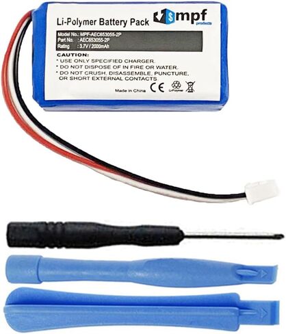 2000mAh AEC653055-2P Replacement Battery Compatible with JBL Flip 2 (2013) Portable Bluetooth Speaker with Installation Tools - 3 Pin Connector in Saudi Arabia
