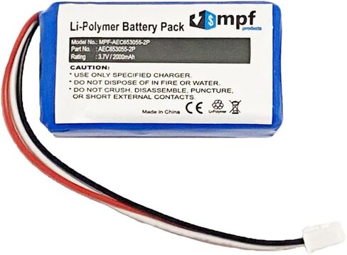 2000mAh AEC653055-2P Replacement Battery Compatible with JBL Flip 2 (2013) Portable Bluetooth Speaker with Installation Tools - 3 Pin Connector in Saudi Arabia