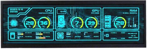 VSDISPLAY 14.5'' 14.5 Inch 2560x720 2K IPS LCD Monitor Stretched Bar Display for Computer PC Case GPU CPU Secondary Screen Monitor,Supports USB-C Mini HD-MI Video Input in Saudi Arabia