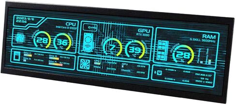 VSDISPLAY 14.5'' 14.5 Inch 2560x720 2K IPS LCD Monitor Stretched Bar Display for Computer PC Case GPU CPU Secondary Screen Monitor,Supports USB-C Mini HD-MI Video Input in Saudi Arabia