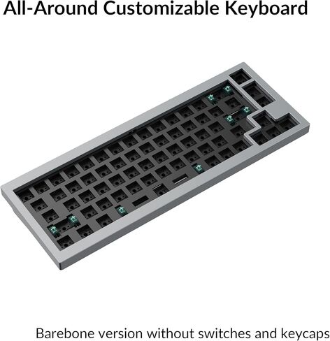 Keychron Q2 Custom Mechanical Keyboard Full Aluminum Wired Barebone Version, QMK/VIA Programmable Macro, Compatible with Mac Windows Linux, Hot-Swappable 65% Layout, Double-Gasket DIY Kit - Grey in Saudi Arabia