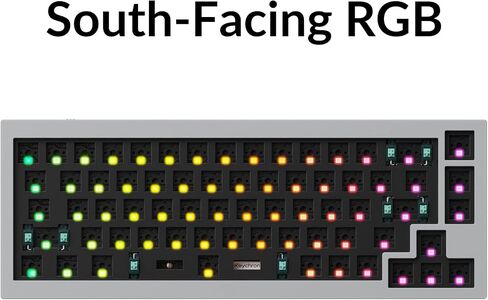 Keychron Q2 Custom Mechanical Keyboard Full Aluminum Wired Barebone Version, QMK/VIA Programmable Macro, Compatible with Mac Windows Linux, Hot-Swappable 65% Layout, Double-Gasket DIY Kit - Grey in Saudi Arabia