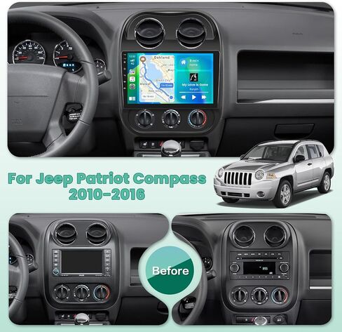 [2+64GB] Ohradio Android Dash Kit and Screen for Jeep Compass Patriot 2010-2016 with Wireless Carplay Android Auto, 10.1" HD Touchscreen Head Unit with Mirror Link Bluetooth GPS WIFI SWC FM RDS DSP in Saudi Arabia