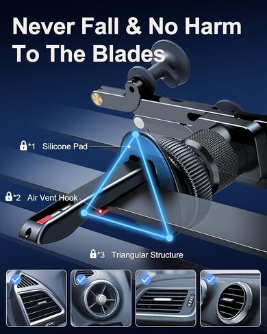 Z Fold 6 Car Mount [Fit for Folded And Unfolded] Air Vent Car Phone Holder Compatible with Samsung Galaxy Z Fold 5, Z Fold 4, Z Fold 3, Google Pixel Fold, iPad Mini 6 and More 4.7-8inch Devices in Kuwait