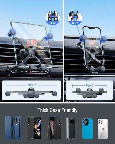 Z Fold 6 Car Mount [Fit for Folded And Unfolded] Air Vent Car Phone Holder Compatible with Samsung Galaxy Z Fold 5, Z Fold 4, Z Fold 3, Google Pixel Fold, iPad Mini 6 and More 4.7-8inch Devices in Kuwait