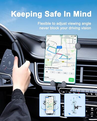 Z Fold 6 Car Mount [Fit for Folded And Unfolded] Air Vent Car Phone Holder Compatible with Samsung Galaxy Z Fold 5, Z Fold 4, Z Fold 3, Google Pixel Fold, iPad Mini 6 and More 4.7-8inch Devices in Kuwait