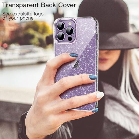 JETech Glitter Case for iPhone 14 Pro Max 6.7-Inch, Bling Sparkle Shockproof Phone Bumper Cover, Cute Sparkly for Women and Girls (Clear) in Saudi Arabia
