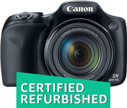 Canon PowerShot SX520 16Digital Camera with 42x Optical Image Stabilized Zoom with 3-Inch LCD (Black), 7.00in. x 6.30in. x 5.20in. (Renewed) in Saudi Arabia