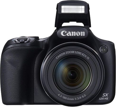 Canon PowerShot SX520 16Digital Camera with 42x Optical Image Stabilized Zoom with 3-Inch LCD (Black), 7.00in. x 6.30in. x 5.20in. (Renewed) in Saudi Arabia
