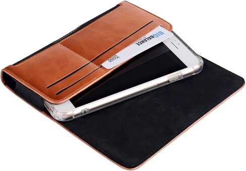iPhone XS MAX Holster Pouch, Gcepls iPhone XR Holster Belt Case with Clip/Loops Belt Pouch for iPhone 8 Plus iPhone 7 Plus / Galaxy S9 Plus with A Thin Case On - Built In Card Slot - Black Brown in Saudi Arabia
