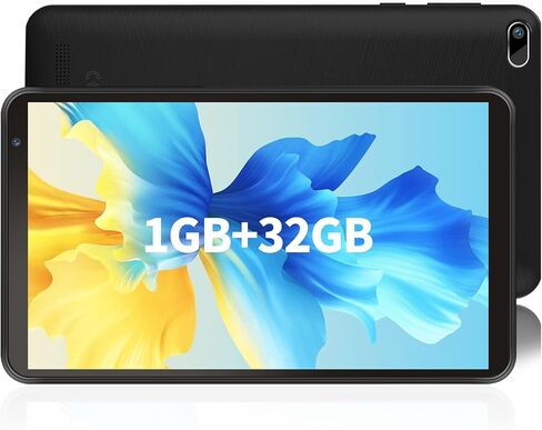 تابلت 7 بوصة تابلت أندرويد مع حافظة جلدية، ذاكرة وصول عشوائي 1 جيجا بايت روم 32 جيجا بايت، توسيع 512 جيجا بايت، تابلت مزود بكاميرا مزدوجة، واي فاي، بلوتوث، شاشة لمس عالية الدقة، معتمد من GMS، خفيف الوزن ومحمول in Kuwait