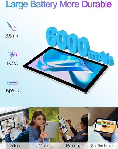 Android Tablet 10 Inch,Tablets, 4GB（2+2） Ram 64Gb Rom & 128GB Expand Android 12 Tablet, 2+5Mp Dual Camera, Wifi, Bluetooth, 6000Mah Battery in Saudi Arabia