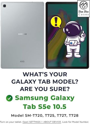 بدلة الفضاء Bam Bino [حافظة متينة للأطفال] لجهاز Samsung Galaxy Tab S5e 10.5 | مصممة في أستراليا للأطفال | حامل القلم الإلكتروني وواقي الشاشة والحزام (أزرق مجري) in Kuwait