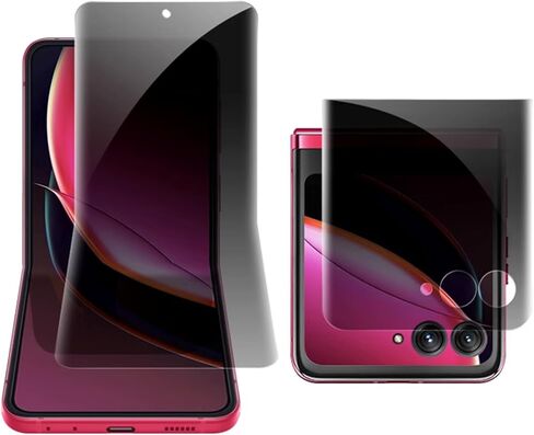واقي شاشة داخلي مضاد للتجسس ومضاد للوهج لهاتف Moto Razr+ 2023 واقي شاشة خارجي غير لامع للخصوصية طبقة ناعمة لهاتف Motorola Moto Razr Plus 2023 مضاد للنظر in Kuwait