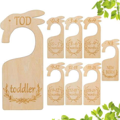 Baby Closet Dividers Wood Baby Hanger Dividers Set of 8 from Newborn to 24 Month Baby Clothes Size Hanger Organizer Nursery Decor Baby Closet Organizers in Saudi Arabia