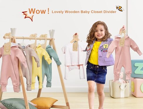 Baby Closet Dividers Wood Baby Hanger Dividers Set of 8 from Newborn to 24 Month Baby Clothes Size Hanger Organizer Nursery Decor Baby Closet Organizers in Saudi Arabia