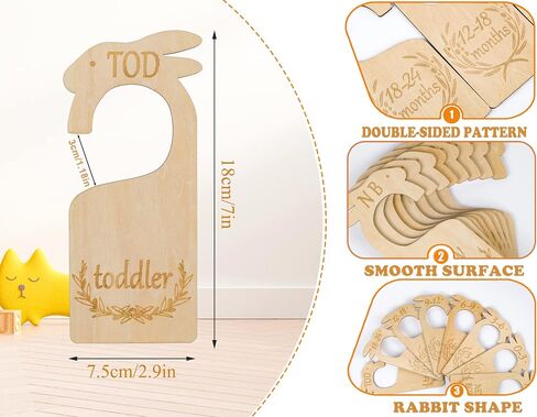 Baby Closet Dividers Wood Baby Hanger Dividers Set of 8 from Newborn to 24 Month Baby Clothes Size Hanger Organizer Nursery Decor Baby Closet Organizers in Saudi Arabia