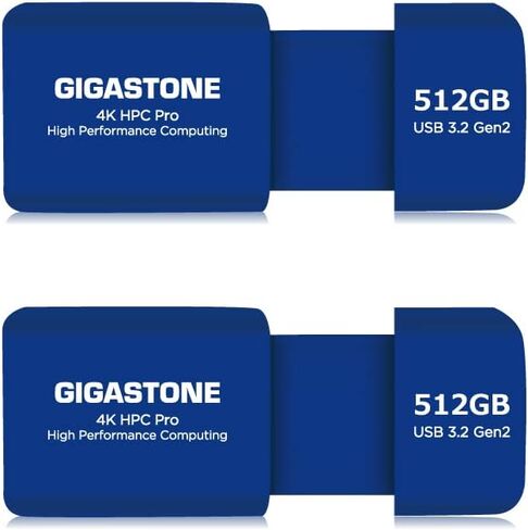 Gigastone Z80 512GB 2-Pack USB 3.2 Gen2 Flash Drive, high speed 1000MB/s, Capless Retractable Design Pen Drive, Carbon Fiber Style, Reliable & Durable, USB 2.0 / USB 3.0 / USB 3.1 Interface Compatible in Saudi Arabia