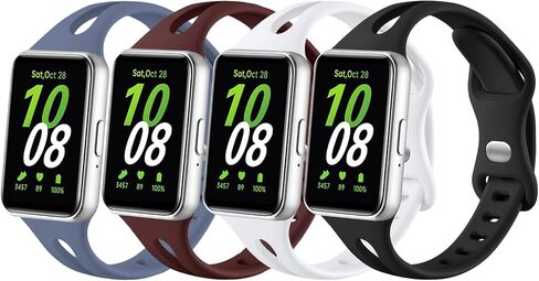 4 Pack Slim Bands Compatible with Samsung Galaxy Fit 3 Band for Women Men, Soft Silicone Sport Strap Replacement Wristbands for Samsung Galaxy Fit 3 Smartwatch Band in Saudi Arabia