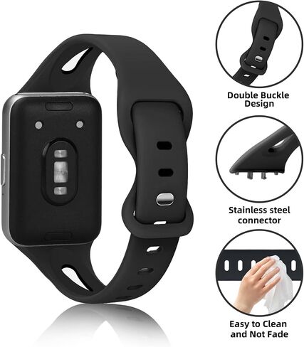 4 Pack Slim Bands Compatible with Samsung Galaxy Fit 3 Band for Women Men, Soft Silicone Sport Strap Replacement Wristbands for Samsung Galaxy Fit 3 Smartwatch Band in Saudi Arabia