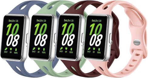 4 Pack Slim Bands Compatible with Samsung Galaxy Fit 3 Band for Women Men, Soft Silicone Sport Strap Replacement Wristbands for Samsung Galaxy Fit 3 Smartwatch Band in Saudi Arabia