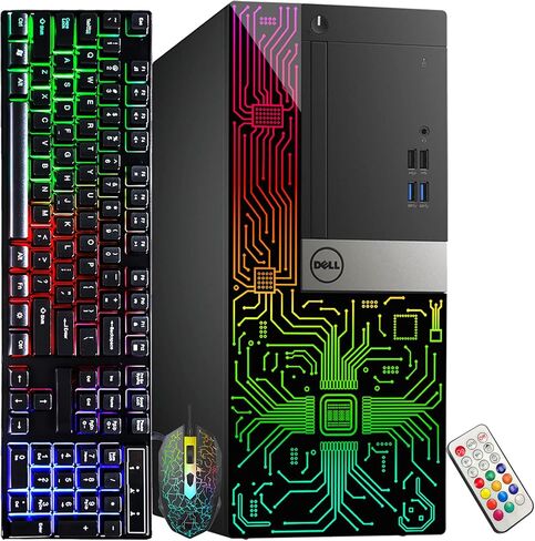 Dell OptiPlex Gaming Tower RGB Lights Computer Intel Core i5 8500 8th Gen Processor Up to 4.10GHz - GeForce GTX 1630 4GB - 16 GB RAM 1TB M.2 NVME - Windows 11 Pro - WiFi - Bluetooth (Renewed) in Saudi Arabia
