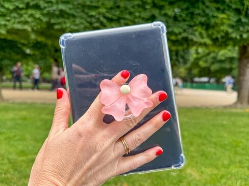 Cute Kindle Grip, Bow Phone Accessories, Cell Phone Grip, Collapsable, Expandale Tablet Holder, Girlie Aesthetic, Coquette Decor (Pink Bow) in Saudi Arabia